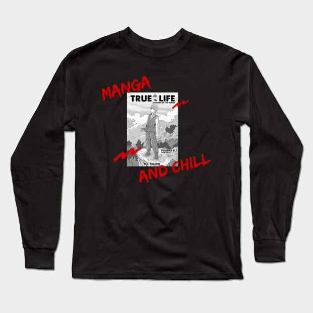 Manga and Chill Feat. Legends of Tye Manga Long Sleeve T-Shirt by RJ Tolson's Merch Store